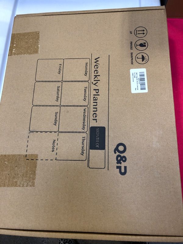 Photo 1 of Q&P Acrylic Magnetic Calendar for Fridge 16x12 Inches - Magnetic Fridge Calendar Dry Erase - Clear Magnetic Calendar for Fridge with 6 Markers - Acrylic Fridge Calendar for Weekly & Monthly Planning