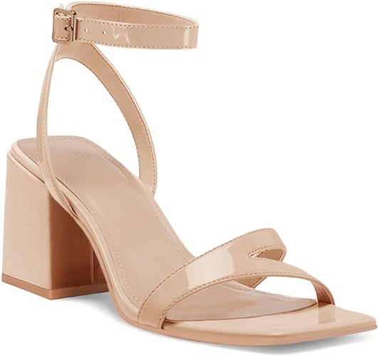 Photo 1 of Juliet Holy Womens Square Open Toe Heeled Sandals Buckle Ankle Strap Block Chunky Heels Dress Pumps Shoes -8