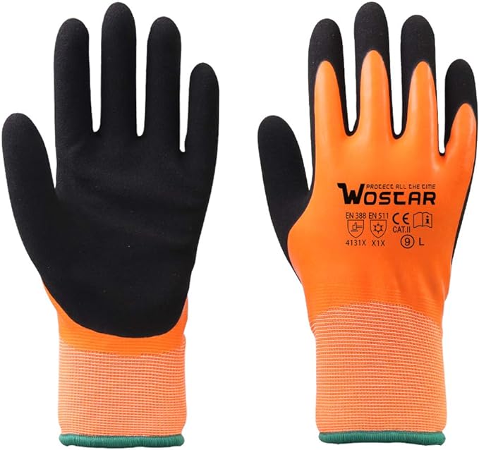 Photo 1 of    XL  Winter Nitrile Work Gloves Fleece Lined Waterproof Thermal Warm for Outdoor Ice Snow Tear Resistant Garden Gloves