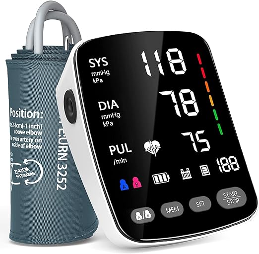 Photo 1 of Automatic Upper Arm Blood Pressure Monitor with Large Cuff 4.5 in Backlit Adjustable Font Screen, 9-17 inches Cuff, arrhythmia and Home