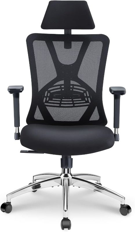 Photo 1 of Ticova Ergonomic Office Chair - High Back Desk Chair with Adjustable Lumbar Support, Headrest & 3D Metal Armrest - 130°Rocking Mesh Computer Chair
