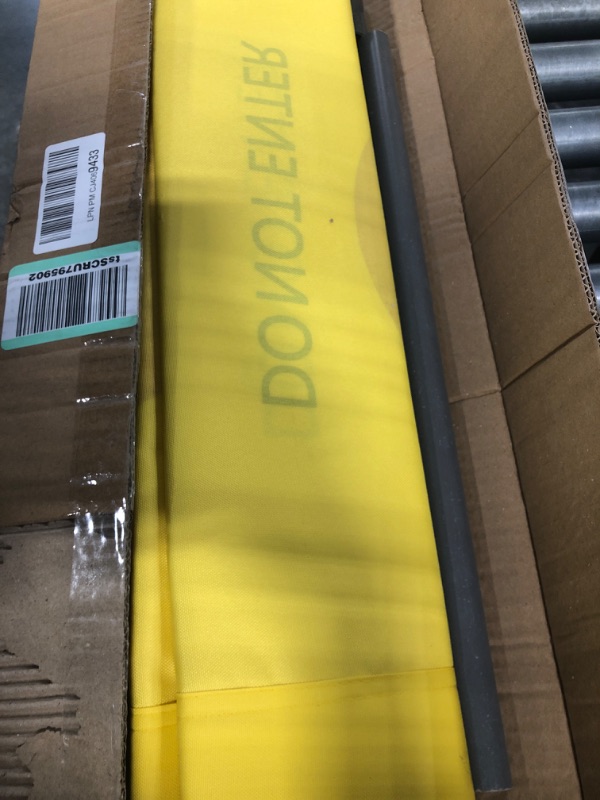 Photo 4 of 3 Panels Safety Barricade 5.8FT Foldable Security Sign Barrier Gate with Heavy Duty PVC Frame High Visibility Caution Symbol Crowd Control Restricted Area Pedestrian Barricade "DO NOT Enter" Yellow