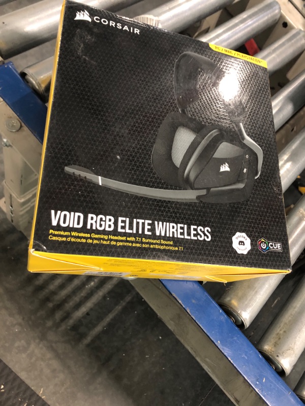 Photo 2 of Corsair Void RGB Elite Wireless Premium Gaming Headset with 7.1 Surround Sound - Discord Certified - Works with PC, PS5 and PS4 - Carbon (CA-9011201-NA), Black VOID RGB ELITE WIRELESS Black