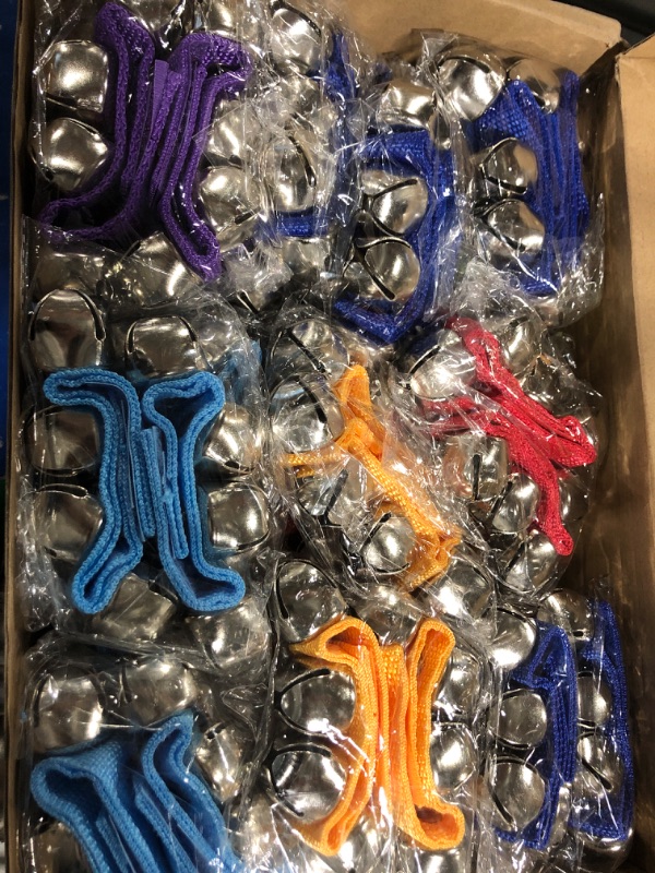 Photo 1 of 64 Pcs Wrist Jingle Bells Kids Jingle Bells Wrist Band Jingle Bells Instruments Baby Hand Bells for Kids Adjustable Musical Hand Bells Set Party Supplies Music Percussion Gifts, 8 Colors