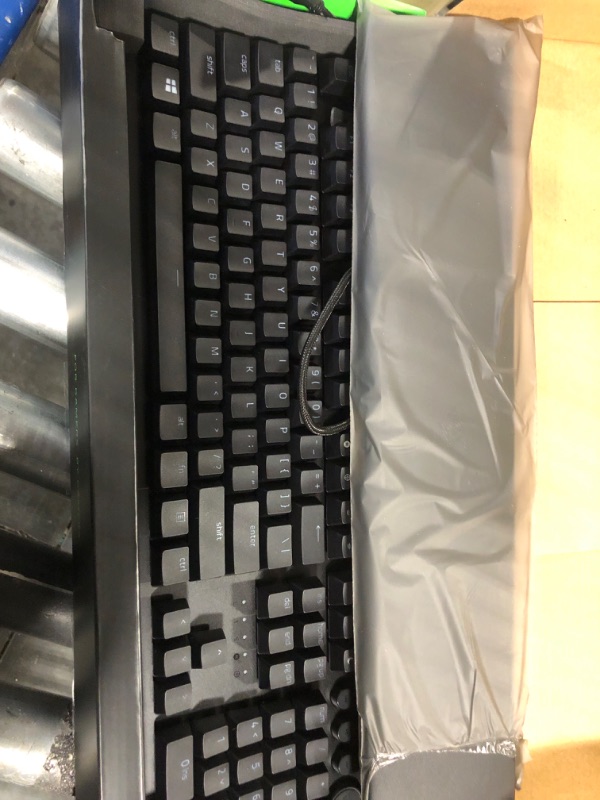 Photo 1 of Razer Huntsman V2 Optical Gaming Keyboard: Fastest Linear Optical Switches Gen-2 w/Sound Dampeners & 8000Hz Polling Rate - Doubleshot PBT Keycaps - Dedicated Media Keys & Dial - Ergonomic Wrist Rest Classic Black Keyboard Huntsman V2 Linear Optical Switch