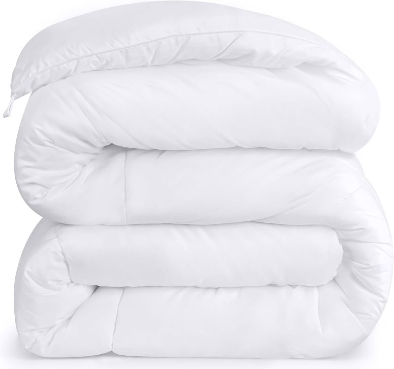 Photo 1 of  Bedding Comforter - All Season Comforters Queen Size - Plush Siliconized Fiberfill - White Bed Comforter - Box Stitched

