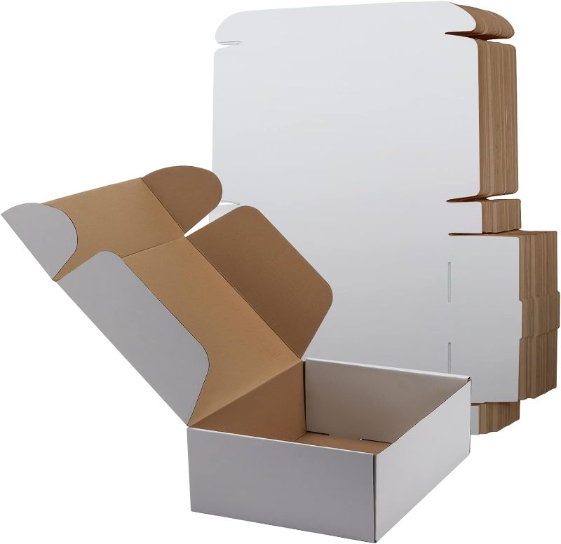 Photo 1 of 2x9x4 Inches Shipping Boxes Set of 20, White Small Corrugated Cardboard Box, Mailer Boxes for Packing Small Business