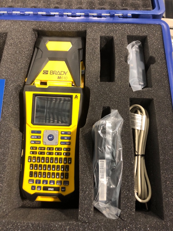 Photo 3 of Brady M610 Handheld Label Maker with Hard Case (M610-KIT). Durability Meets The widest Range of Data Entry Options. Replaces BMP61,Yellow/Gray, Large