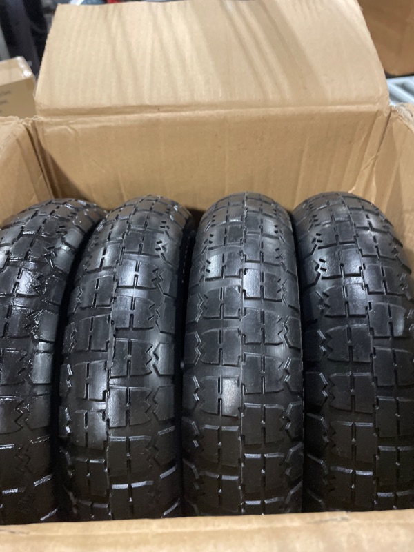 Photo 2 of (4-Pack) 13‘’ Tire for Gorilla Cart - Solid Polyurethane Flat-Free Tire and Wheel Assemblies - 3.15” Wide Tires with 5/8 Axle Borehole and 2.1” Hub 13“ Wheels -4 Pack