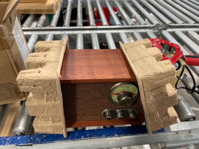 Photo 2 of Victrola Retro Wood Bluetooth Radio with Built-in Speakers, Elegant & Vintage Design, Rotary AM/FM Tuning Dial, Wireless Streaming, Walnut