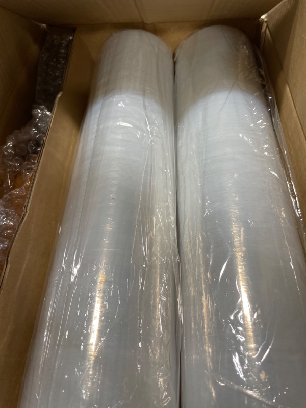 Photo 2 of Stretch Film, HERKKA Stretch Wrap with Handles Industrial Strength, Moving Wrapping Plastic Roll, Shrink Wrap for Pallet Wrap, 15" x 1000 Feet, 2 Pack, 60 Gauge