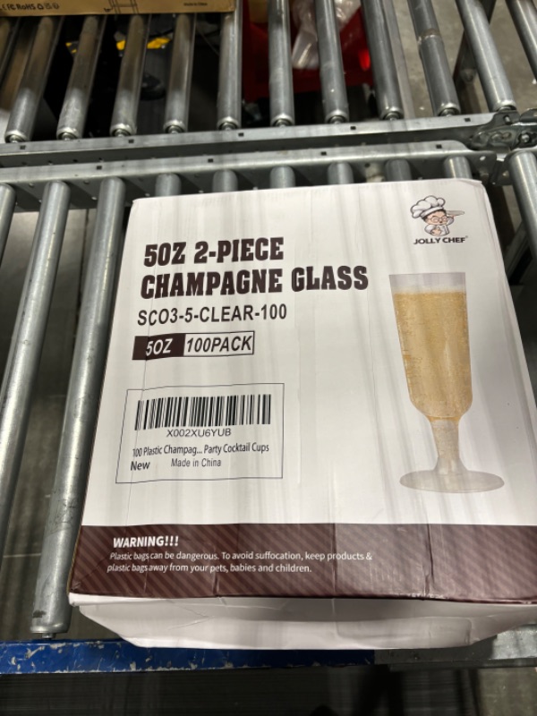 Photo 2 of 100 Pack Plastic Champagne Flutes Disposable 5 Oz Clear Plastic Champagne Glasses Perfect for Wedding,Thanksgiving Day, Christmas 5-Clear-100