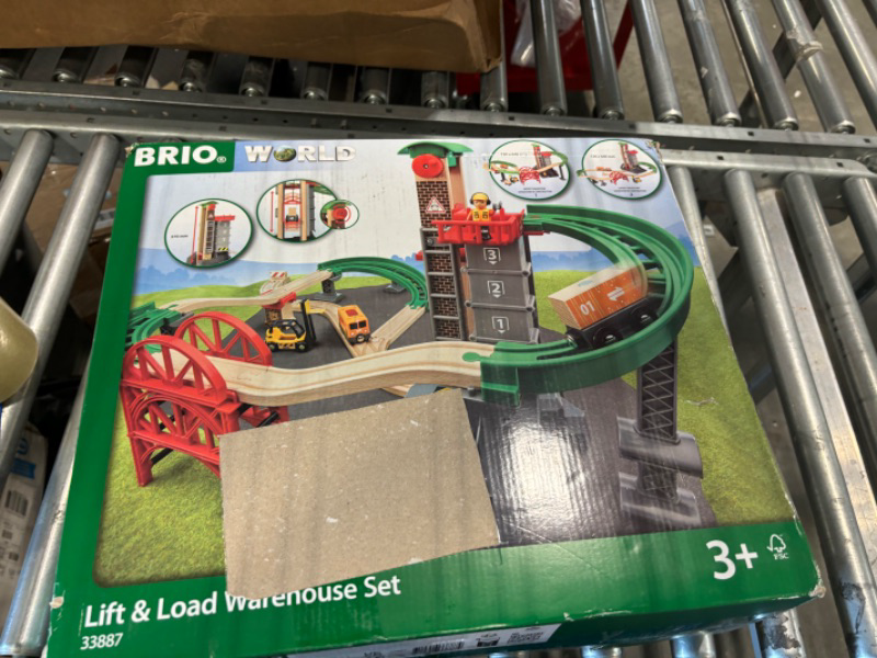 Photo 2 of BRIO World - 33887 Lift & Load Warehouse Set | 32 Piece Train Toy with Accessories and Wooden Tracks for Kids Ages 3 and Up