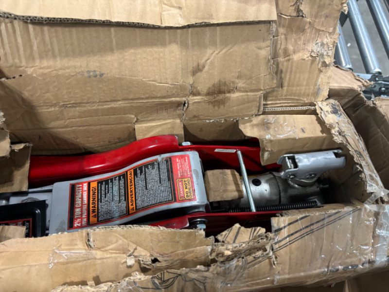 Photo 1 of BIG RED T825051 Torin Hydraulic Low Profile Trolley Service/Floor Jack with Single Piston Quick Lift Pump, 2.5 Ton (5,000 lb) Capacity, Red