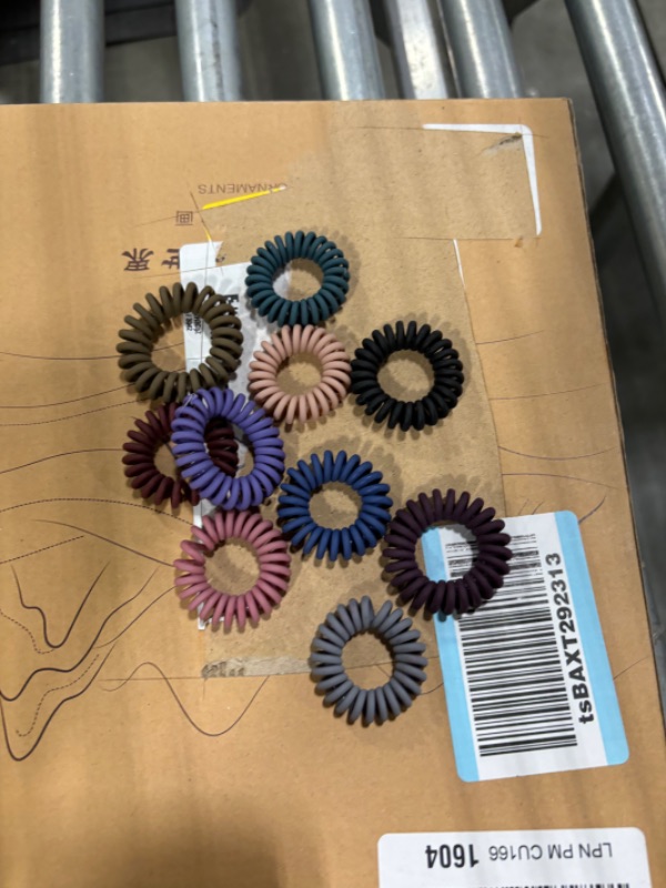 Photo 1 of Matte Spiral Hair Ties (Colorful