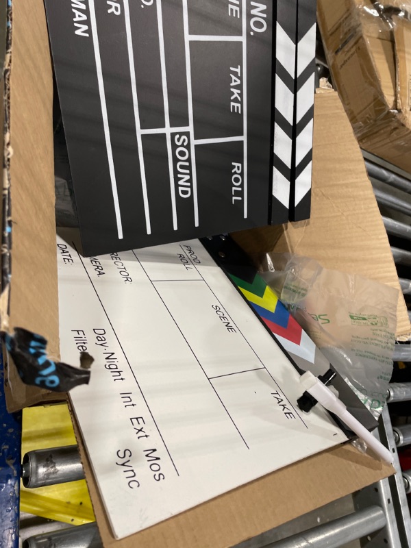 Photo 2 of LSYRIA 2 pcs Film Directors Clapboard 12"x11" Hollywood Clapper Board Wooden Film Movie Clapboard, Come with 2 pcs Erasable Pen, Use Wet Towel to Erase Handwriting