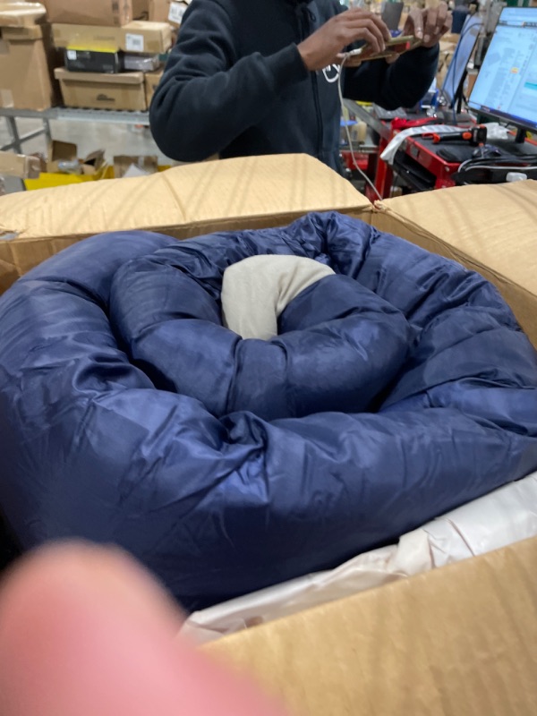Photo 2 of Amazon Basics Twin Size Cold Weather Lightweight Sleeping Bag for Adults, 3-Season 30 Degree F Backpcking Hiking Camping Rectangular Blue