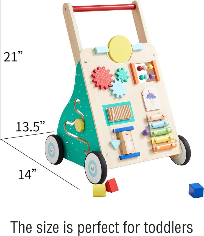 Photo 1 of 
Asweets Wooden Baby Walker Push and Pull Learning Activity Walker for Boys and Girls Sit to Stand Learning Walker Toddler Toy (Color)