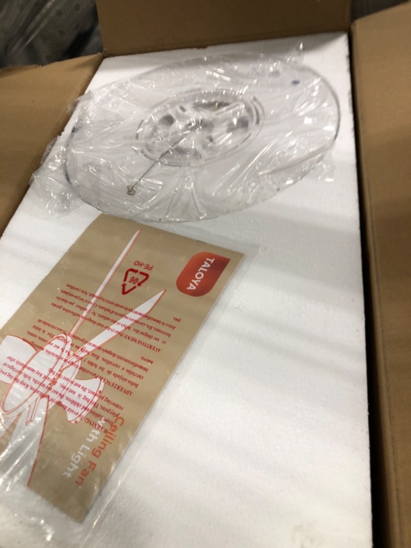 Photo 1 of TALOYA 22 inch Ceiling Fan with 3 Color Temperatures Light and Remote Control DC Moter Powerful and Quiet White White 22 inch