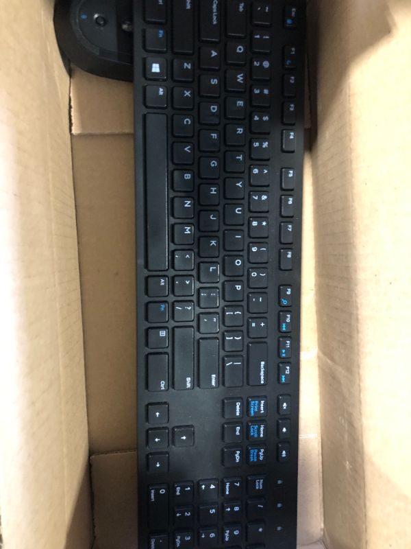 Photo 4 of Dell Wireless Keyboard and Mouse - KM3322W, Wireless - 2.4GHz, Optical LED Sensor, Mechanical Scroll, Anti-Fade Plunger Keys, 6 Multimedia Keys, Tilt Leg - Black