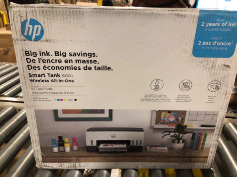 Photo 1 of HP Smart -Tank 6001 Wireless All-in-One Cartridge-free Ink Printer, up to 2 years of ink included, mobile print, scan, copy (2H0B9A)