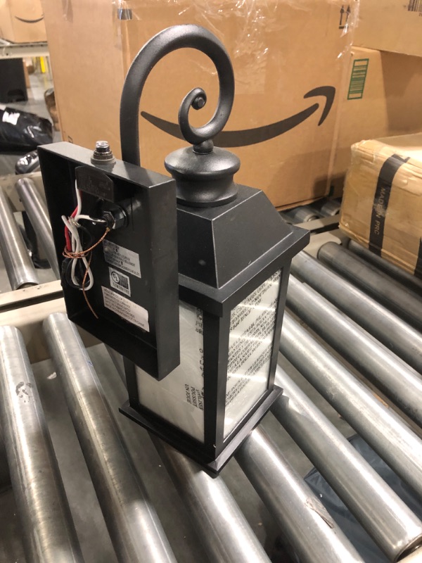 Photo 4 of  Outdoor Wall Light Fixture,1-Light Exterior Waterproof Wall Sconce,E26 Socket Front Porch Lights,Anti-Rust Matte Black Finish with Seeded Glass Lampshade,4FD54B-BK