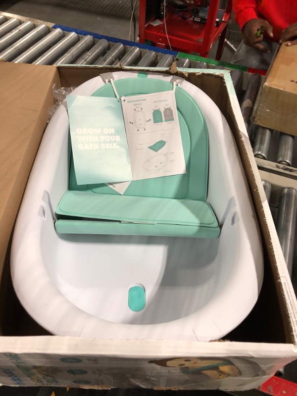 Photo 3 of 4-in-1 Grow-with-Me Bath Tub by Frida Baby Transforms Infant Bathtub to Toddler Bath Seat with Backrest for Assisted Sitting in Tub