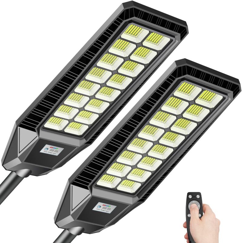 Photo 1 of AKOFUN 2 Pack 3200W Solar Street Lights Outdoor 220000 Lumens Dusk to Dawn Street Lights Solar Powered Motion Sensor Waterproof IP66 6500K Solar Parking Lot Lights for Yard, Garage, Garden
***Stock photo shows a similar item, not exact***