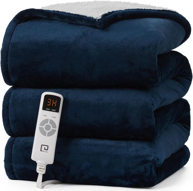 Photo 1 of  Heated Blanket Electric Blanket Full Size - Soft Cozy Sherpa Washable Blanket with Fast Heating, 72 x 84 Inches
***Stock photo shows a similar item, not exact***
