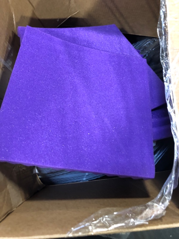 Photo 1 of 96 Pack Black/purple 12"X 12"X1" Acoustic Panels Studio Soundproofing Foam Wedge Tiles