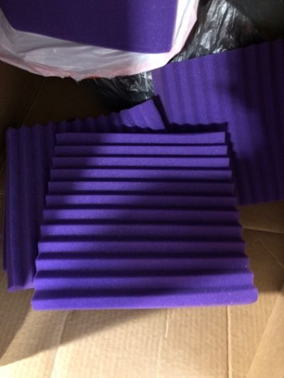 Photo 1 of 96 Pack Black/purple 12"X 12"X1" Acoustic Panels Studio Soundproofing Foam Wedge Tiles