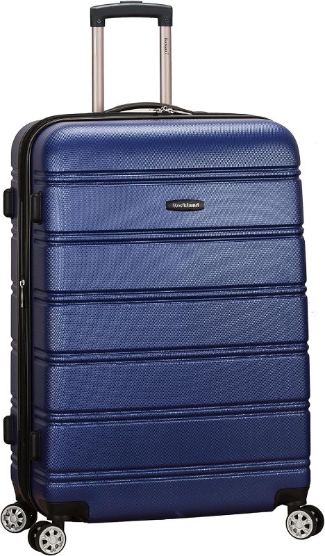 Photo 1 of  Rockland Melbourne Hardside Expandable Spinner Wheel Luggage, Blue, Checked-Large 28-Inch, set of 3