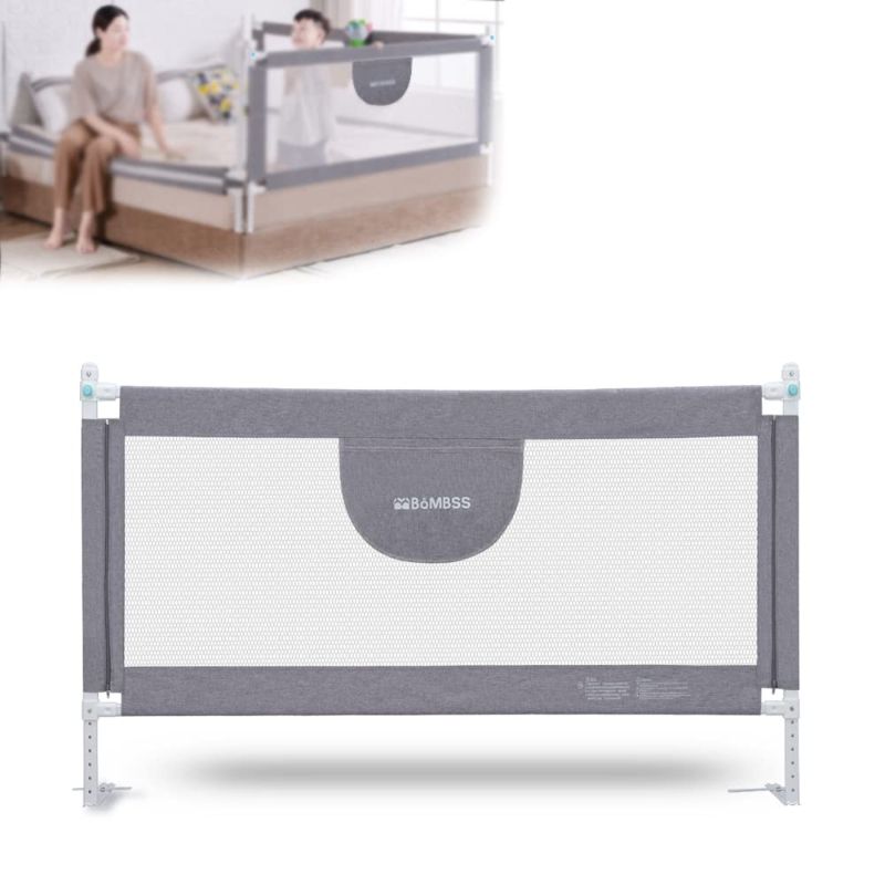 Photo 1 of Bed Guard Rail for Toddlers, Toddler Bed Rail - Fit for Wide Side of Queen Bed, Baby Bed Rail Guard, Bed Rails for Kids with Double Safety Lock & Extra Y-Shaped Reinforcement Strap
***Stock phot shows a similar item, not exact*** 
