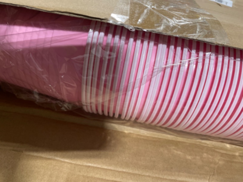 Photo 3 of 200 Pcs Pink Plastic Cup Bulk 18 oz Disposable Tumblers Large Party Cups Hard Plastic Wine Cups Fancy Beverage Drinking Cups Soda Cup Cocktail Glasses for Wedding Halloween Birthday Christmas Party