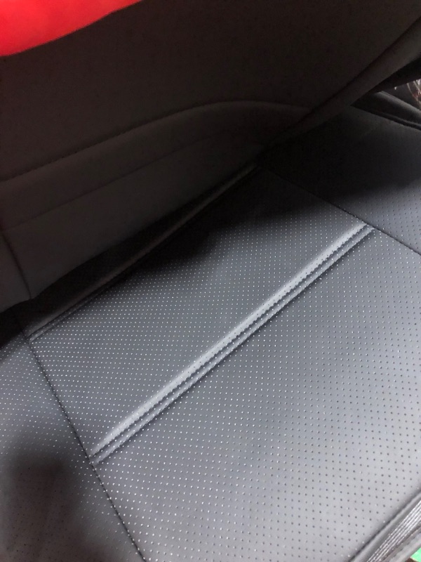 Photo 1 of DrCarNow Seat Covers for Toyota Tacoma 2016 2017 2018 2019 2020 2021 2022 2023,Fit for Tacoma Crew Cab/Double Cab Red Water Proof Faux Leather Seat Cover Accessories 1-Carbon fiber on black