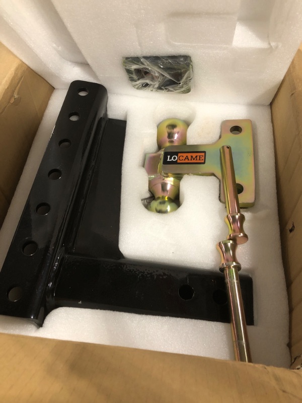 Photo 1 of LOCAME Adjustable Trailer Hitch, Fits 2.5-Inch Receiver, 9-Inch Drop/Rise Drop Hitch, 21000LBS GTW, Tow Hitch for Heavy Duty Truck with Double Pins, Solid Ball Mount, LC0047 9 Inch Drop Hitch
