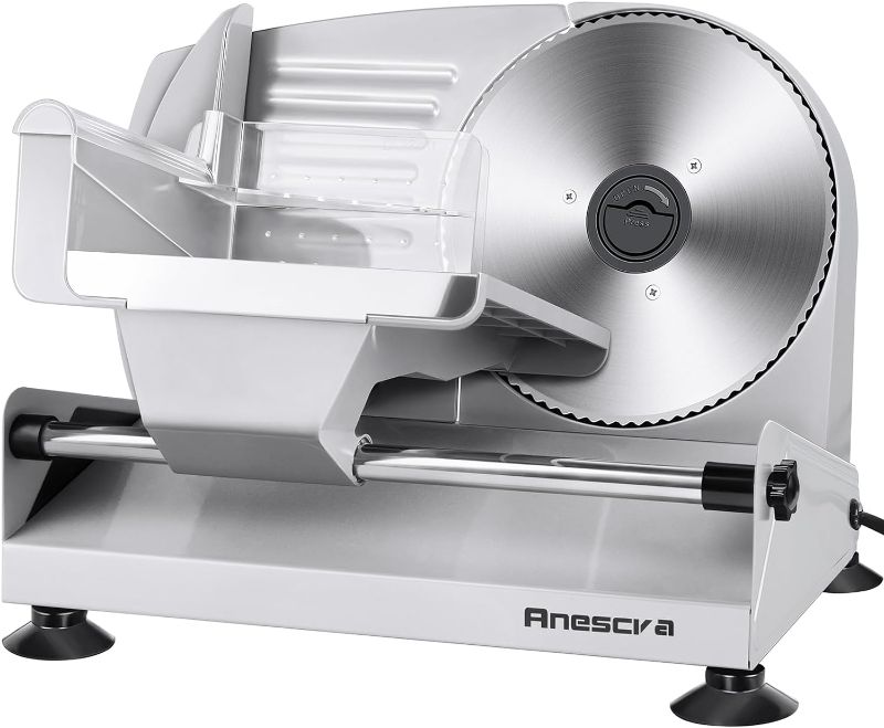 Photo 3 of  
Meat Slicer, Anescra 200W Electric Deli Food Slicer with Removable 7.5’’ Stainless Steel Blade and Food Carriage, 0-15mm Adjustable Thickness Meat Slicer...