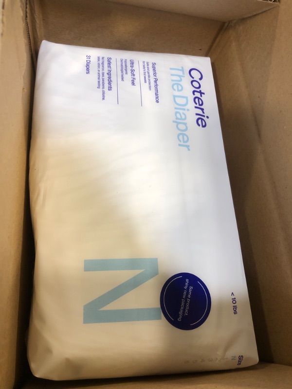 Photo 2 of Coterie Newborn Diapers + 1 Wipes Baby Kit, Size NB (3 Packs) +  size 8-14 lbs  (5 Packs) , Wipes Made with Plant-Based Fibers, Hypoallergenic, Designed for Sensitive Skin, Clean Ingredients