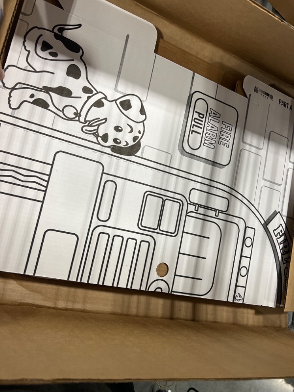 Photo 1 of Easy Playhouse Police and Fire Station - Kids Art & Craft for Indoor & Outdoor Fun – Decorate & Personalize The Cardboard Fort, 32" X 26. 5" X 40. 5" - Made in USA, Age 3+ [Amazon Exclusive], white
