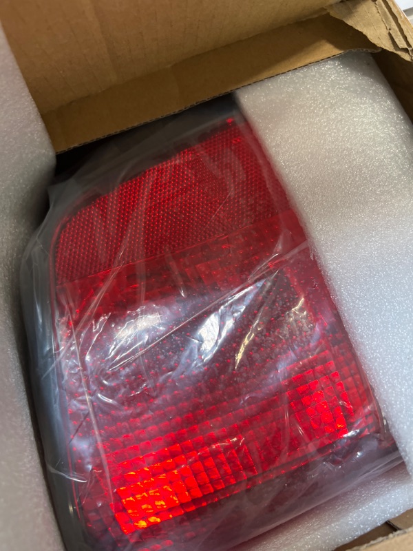 Photo 3 of HECASA Tail Light Brake Lamps Compatible with 1999-2004 Chevy Silverado GMC Sierra Stepside Black Housing Clear Lens (MO-1232)