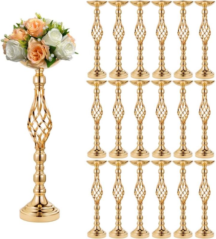 Photo 1 of 20pcs 20.87Inch Gold Flower Vases for Centerpieces Cylinder Vases Wedding Centerpieces Gold Wedding Centerpieces for Tables Centerpiece Table Decorations Party Birthday
