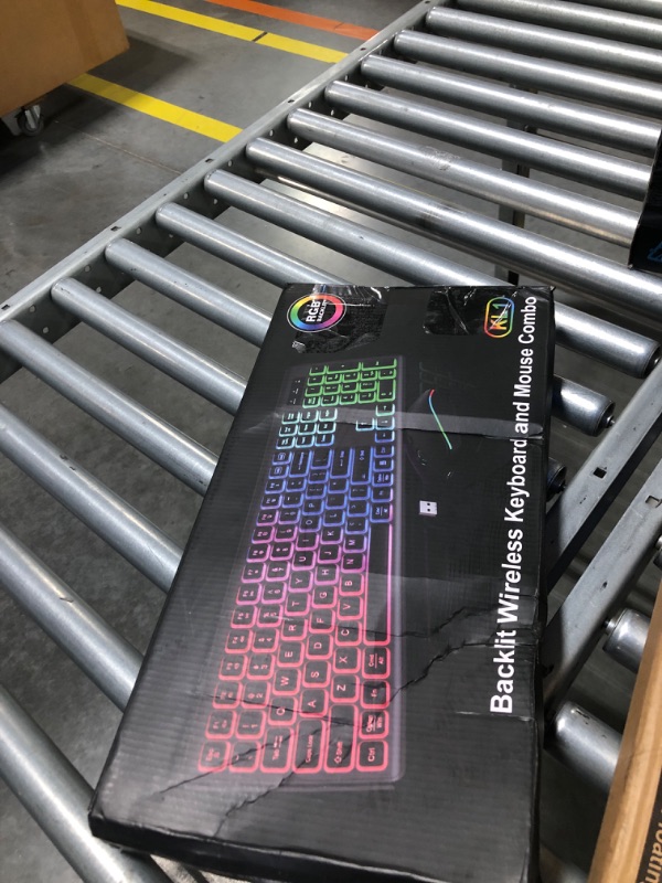 Photo 1 of Wireless Keyboard and Mouse Combo Backlit, Rechargeable & RGB Light Up Letters, Full-Size, Ergonomic Tilt Angle, Sleep Mode, 2.4GHz Quiet Keyboard Mouse for Mac, Windows, Laptop, PC - Trueque (Black)