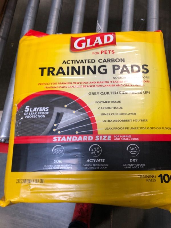 Photo 2 of Glad for Pets Black Charcoal Puppy Pads 23" x 23" | Puppy Potty Training Pads That ABSORB & NEUTRALIZE Urine Instantly | New & Improved Quality Puppy Pee Pads, 100 count Regular - 23" x 23" 100 Count