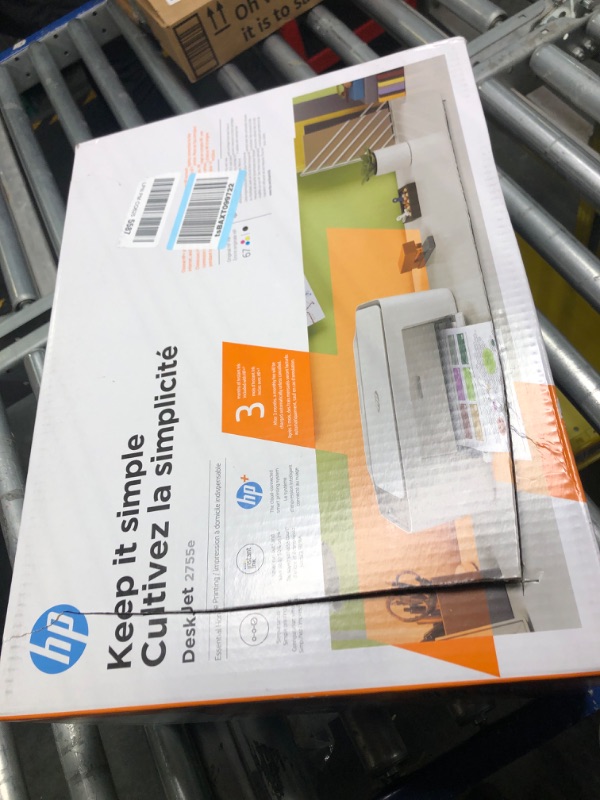 Photo 3 of HP DeskJet 2755e Wireless Color All-in-One Printer with bonus 6 months Instant Ink (26K67A), white