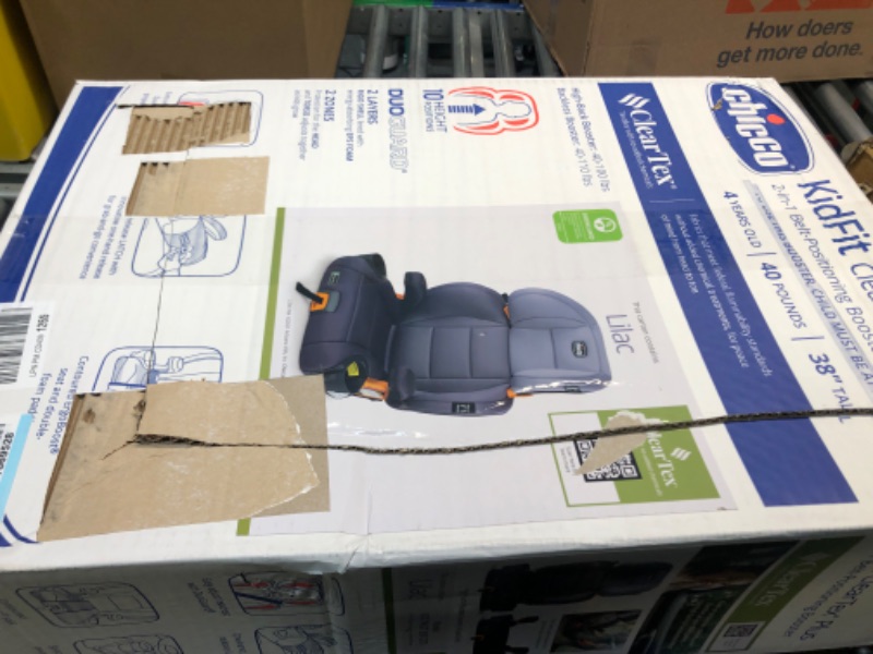 Photo 1 of Chicco KidFit ClearTex Plus 2-in-1 Belt-Positioning Booster Car Seat, Backless and High Back Booster Seat, for Children Aged 4 Years and up and 40-100 lbs. | Lilac/Purple KidFit Plus with ClearTex® No Chemicals Lilac/Purple
