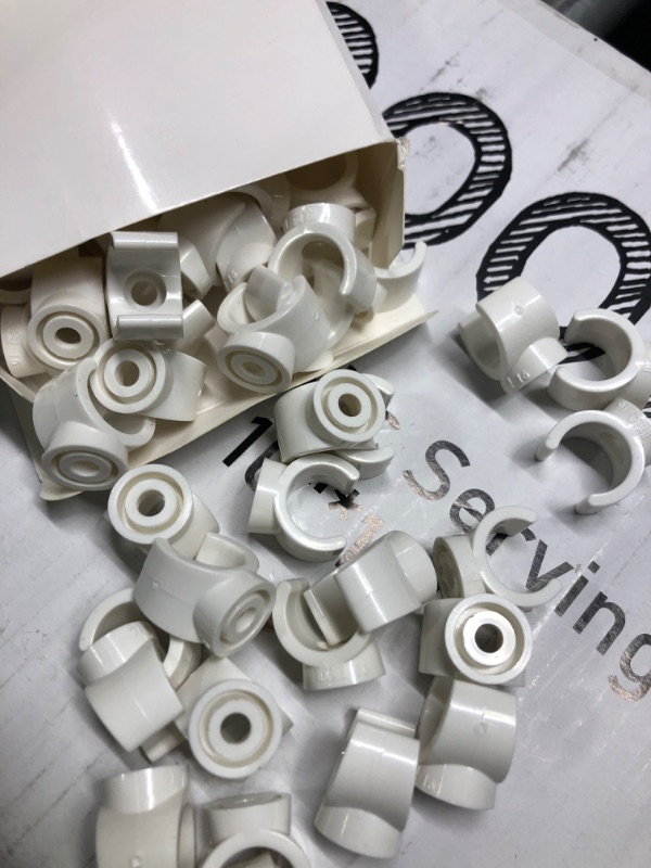 Photo 2 of 50 Packs 1/2 Inch PEX Clips, 16 mm Pipe Clamp Pipe Holder PEX Tubing Clamps PVC Water Pipe Support Hangers U-Hook Plastic Pipe Clamp Tools, White