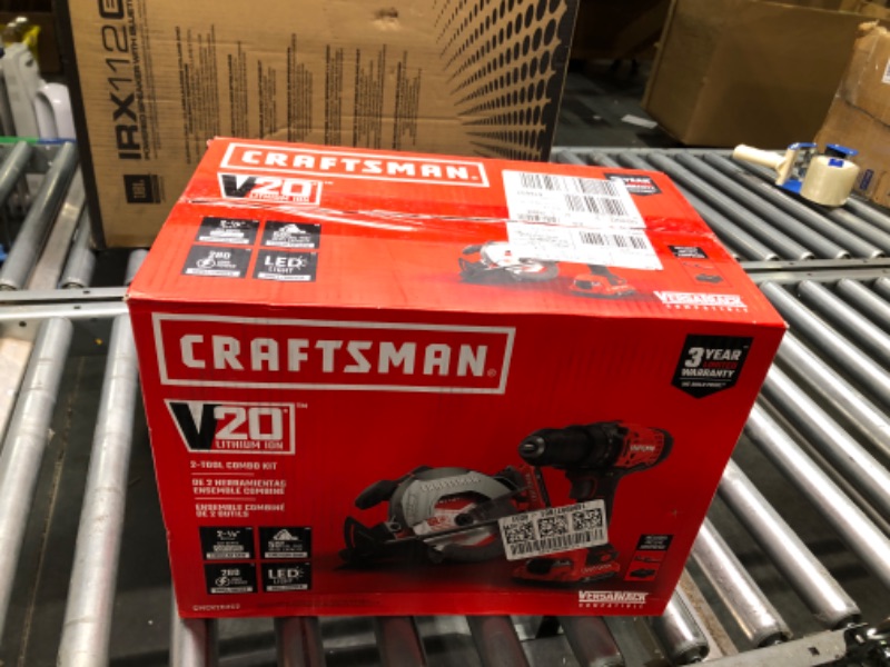 Photo 3 of CRAFTSMAN V20 Cordless Combo Kit, with Drill, Circular Saw and 2 Batteries (CMCK202C2) 2-Tool Cordless Combo Kit with 2 batteriesy