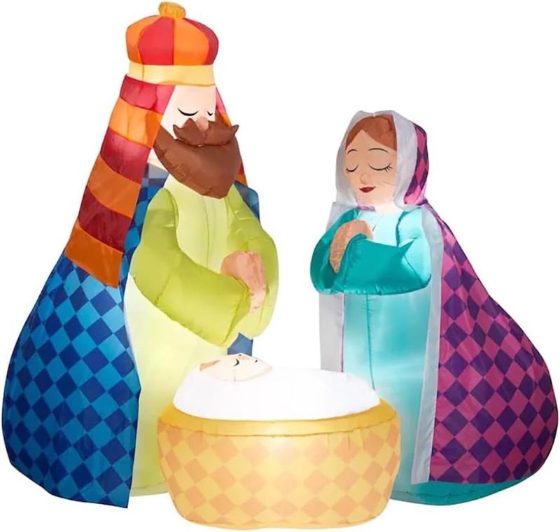 Photo 1 of 6' Gemmy Airblown Inflatable Harlequin Christmas Nativity Scene
