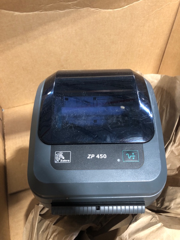 Photo 2 of Zebra ZP450 (ZP 450) Label Thermal Bar Code Printer | USB, Serial, and Parallel Connectivity 203 DPI Resolution | Made for UPS WorldShip | Includes JetSet Label Software