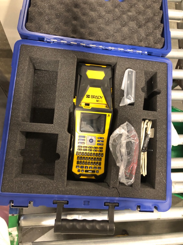 Photo 1 of Brady M610 Handheld Label Maker with Hard Case (M610-KIT). Durability Meets The widest Range of Data Entry Options. Replaces BMP61,Yellow/Gray, Large